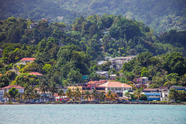 Caribbean town - Port Antonio, Jamaica stock photo