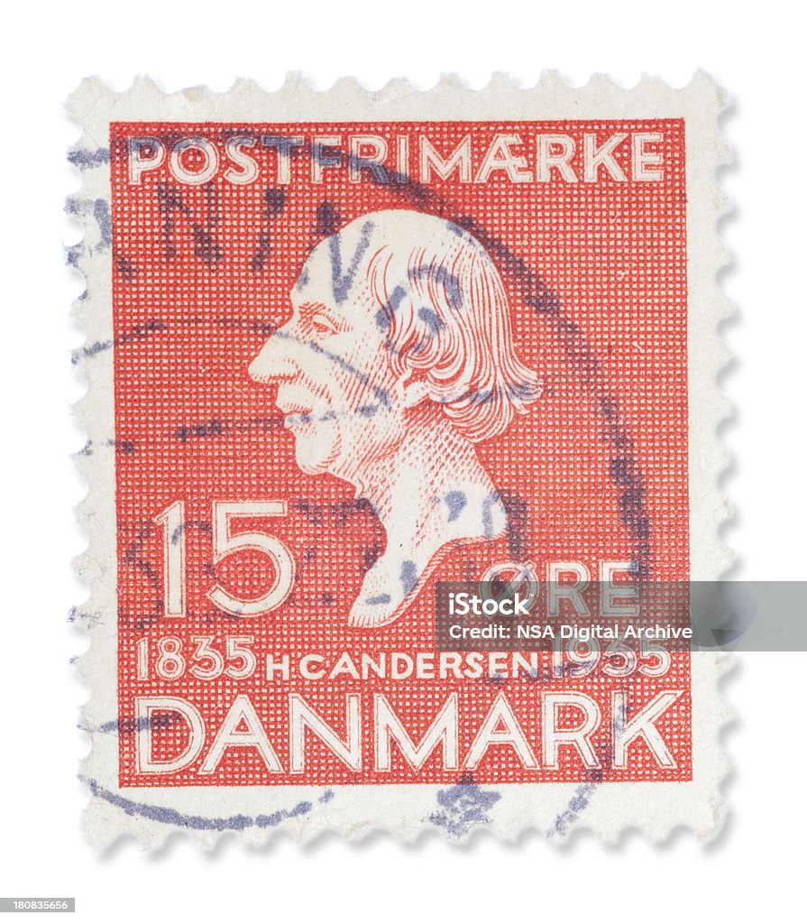 Danoise Vintage de timbres-Hans Christian Andersen - Photo de Adulte libre de droits