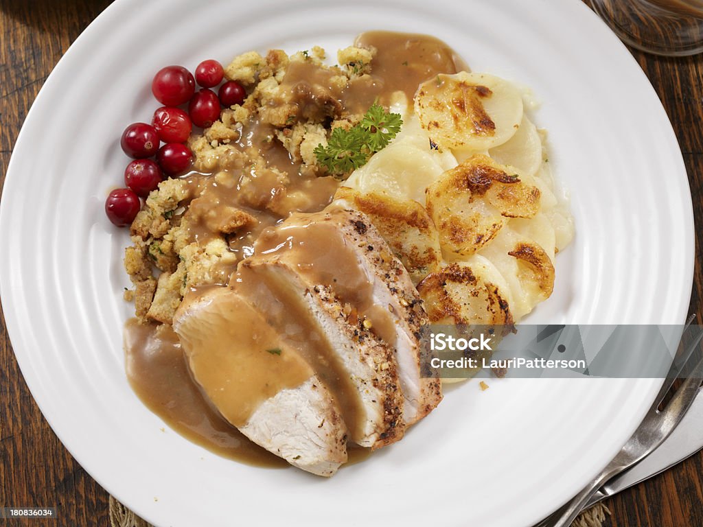 Pavo al horno la cena - Foto de stock de Alimento libre de derechos