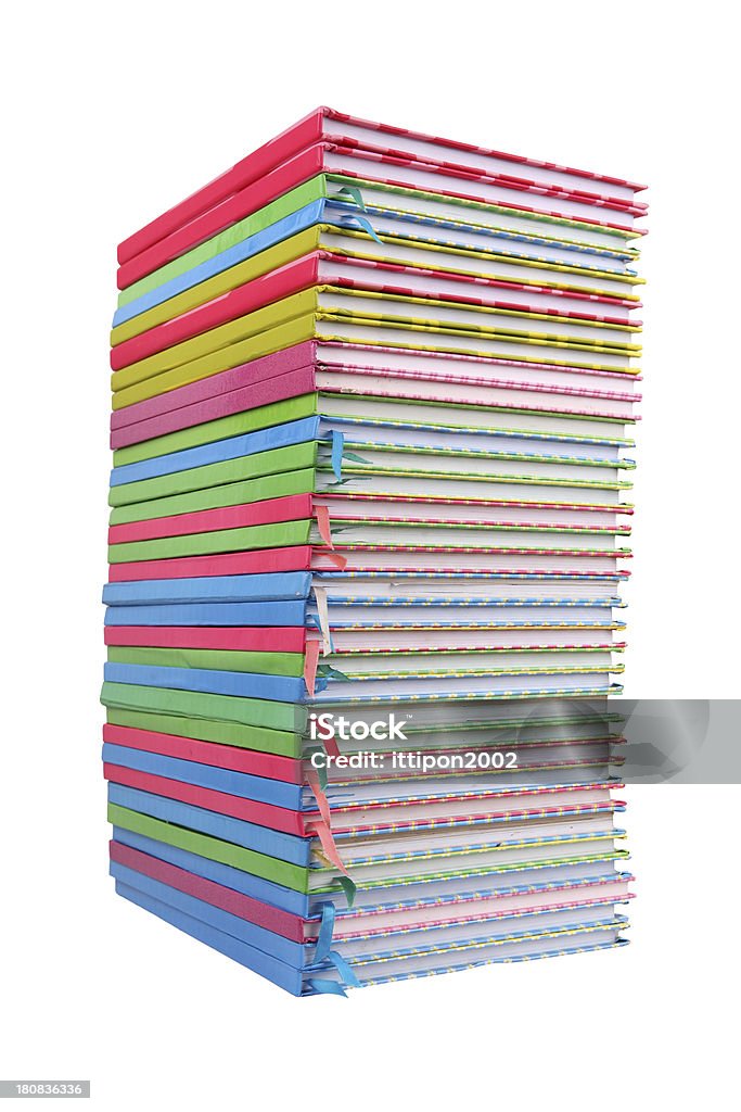 books High books stack isolated on white background Book Stock Photo