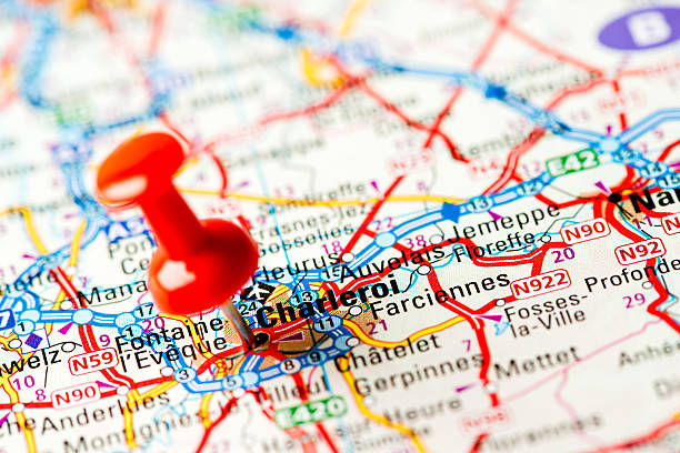 istock Europe cities on map series: Charleroi 180836533
