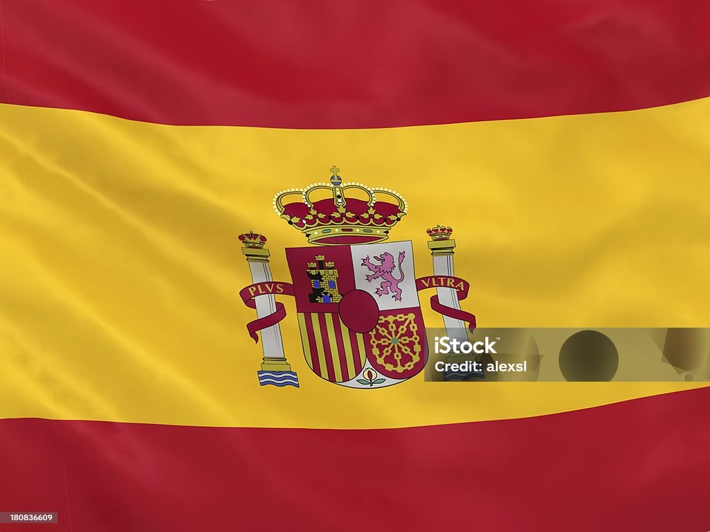 Испания флаг - Стоковые фото Атласная ткань роялти-фри