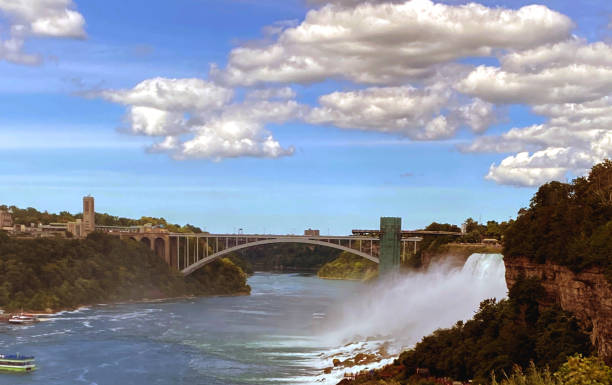 istock Rainbow Bridge - Full Bridge Length (United States/Canada Crossing) - Niagara Falls, NY 1808368974