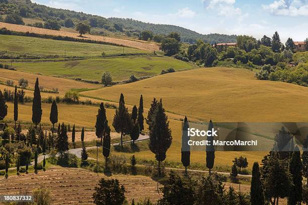 Krajobraz Toskanii - zdjęcia stockowe i więcej obrazów Architektura - Architektura, Bez ludzi, Brzask