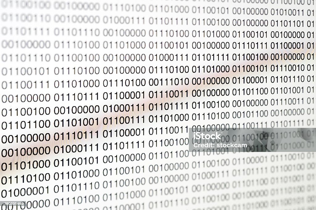 Computer Screen With Binary Code Stock Photo - Download Image Now ...