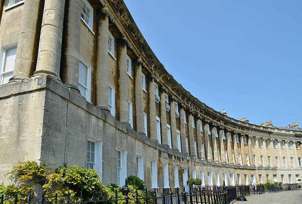 Royal crescent bath in Avon on a sunny day