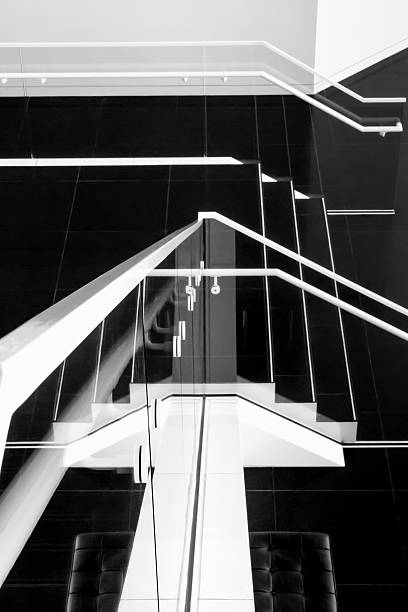 istock Stylized Architectural Staircase As Retro Black And White Photographic Art 180838968
