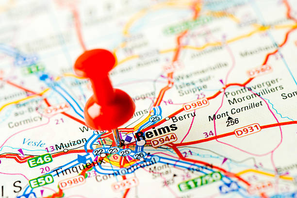 istock Europe cities on map series: Reims 180839695