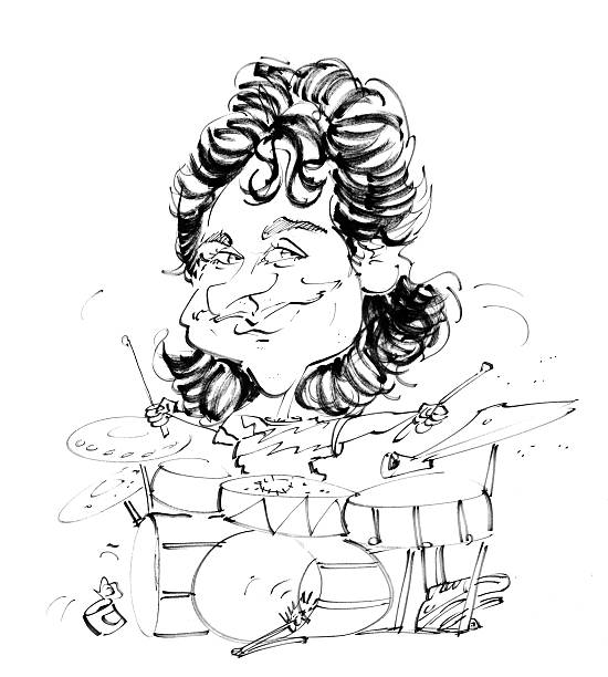 lucky drummer - karikatuur stockfoto's en -beelden
