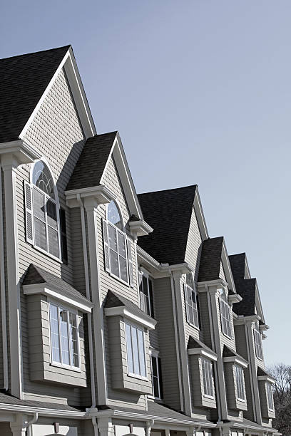Townhouses in a row with sky