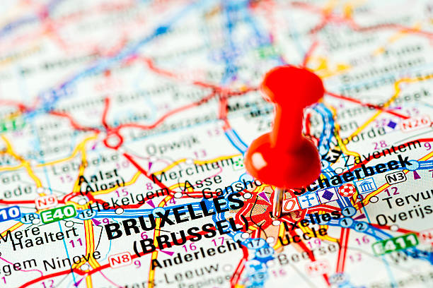 istock Europe cities on map series: Bruxelles 180840285