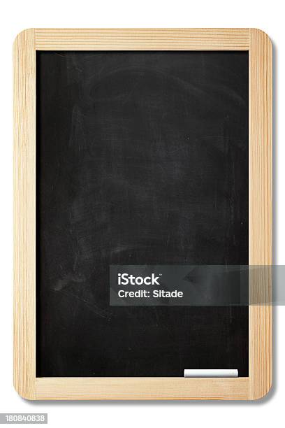 Blank Blackboard With Clipping Path Stock Photo - Download Image Now - Chalkboard - Visual Aid, White Background, Back to School