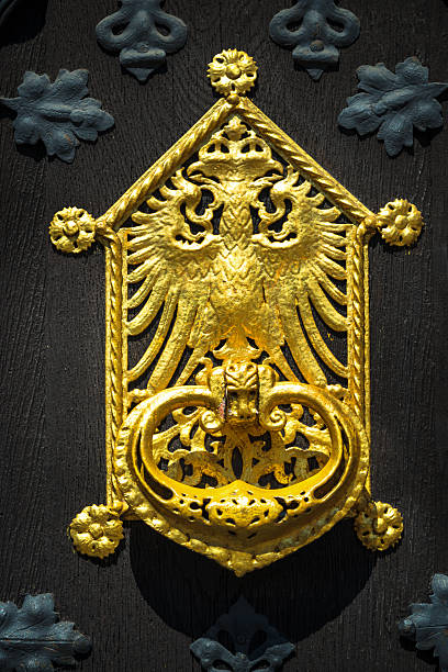 istock golden door handle on black wood 180840876