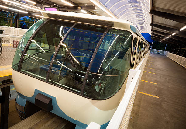 The Seattle Monorail at night