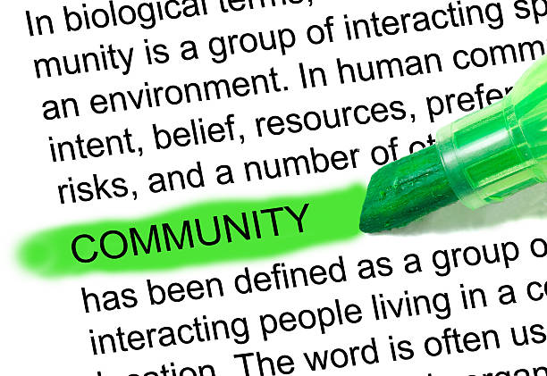 definizione comunitaria contrassegnati in verde nel dizionario - prominence foto e immagini stock