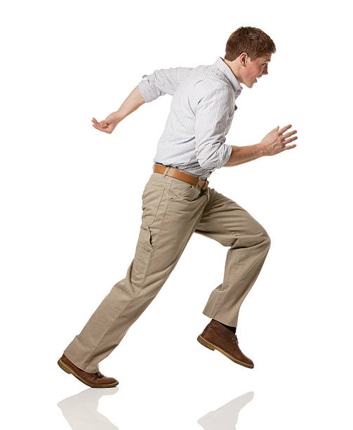istock Profile of a man running 180841001