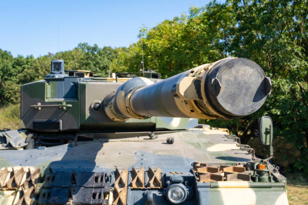 istock German-made Leopard 2A4 tank with camouflage paint 1808411631