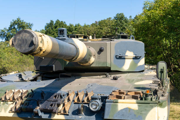 istock German-made Leopard 2A4 tank with camouflage paint 1808411634