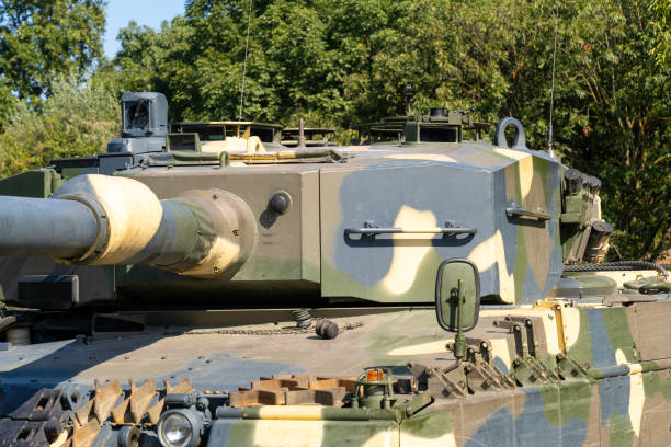 istock German-made Leopard 2A4 tank with camouflage paint 1808411641