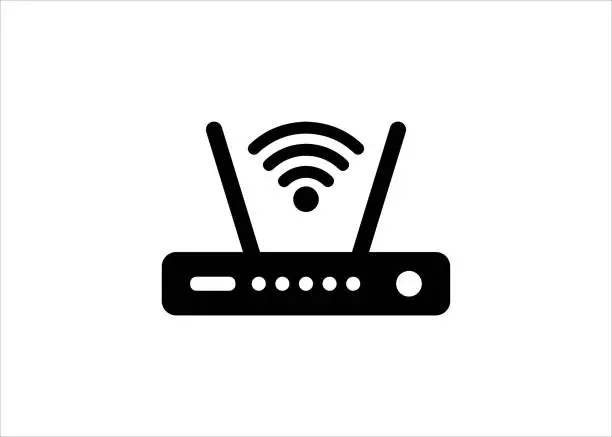 Vector illustration of Modem with wifi signal vector icon,Wifi router icon for apps and websites