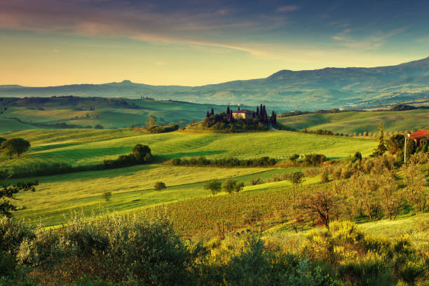 istock Farm in Val d'Orcia, Tuscany 180841553