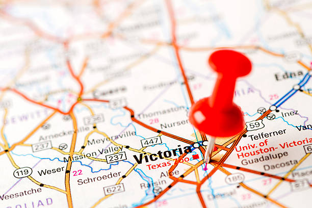 istock US capital cities on map series: Victoria, TX 180841648