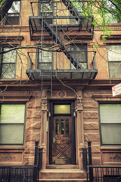 istock Old facade in new york city 180842981