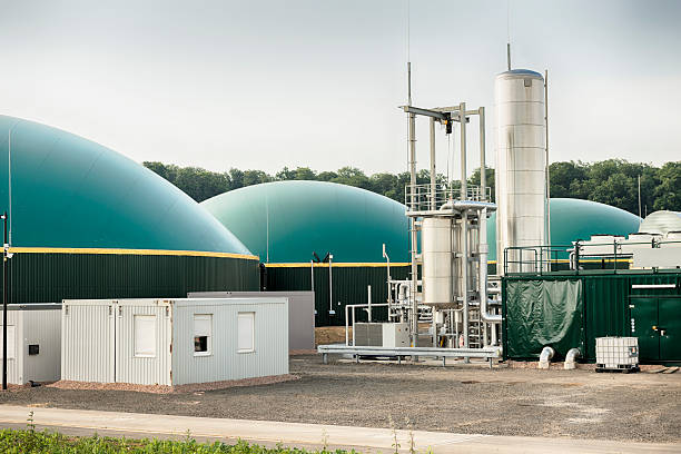 biogás, de biomassa, biografia de combustível, energiewende, fermenter planta - digester - fotografias e filmes do acervo