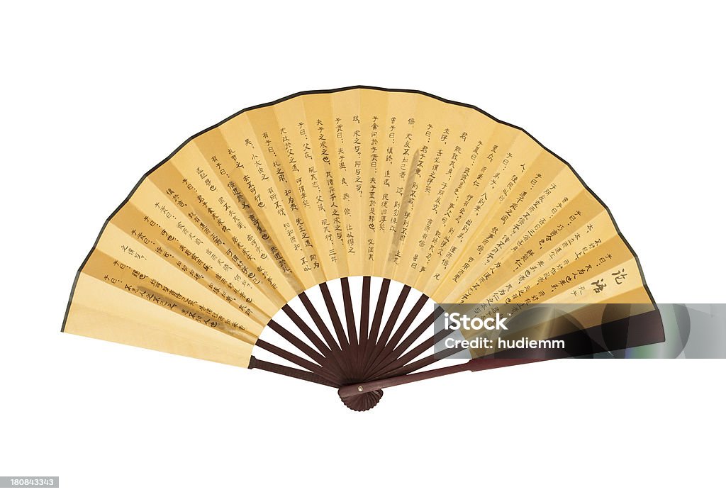 Chinese Fan (Clipping path!) isolated on white background Cut Out Stock Photo