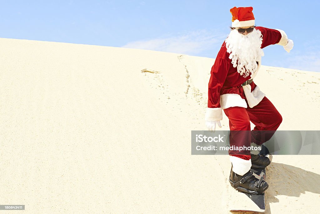 Santa Claus Snowboarden - Lizenzfrei Weihnachtsmann Stock-Foto