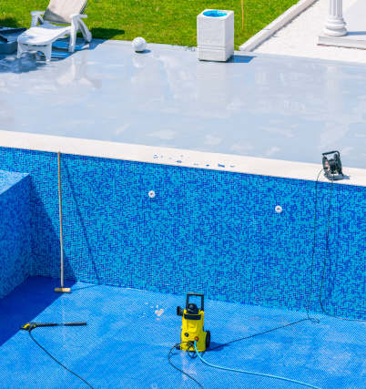 Swimming pool cleaning and repairs.