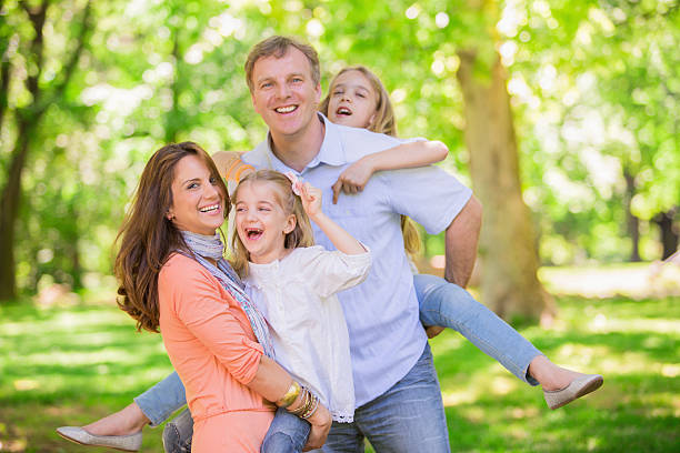istock Happy family outdoors 180843570