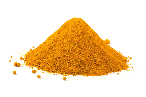 istock Heap ground turmeric isolated on white background 180843735