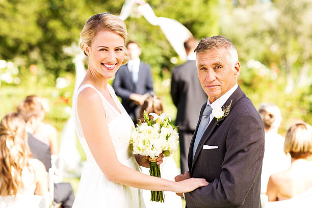 istock Bride And Father At Outdoor Wedding 180843773
