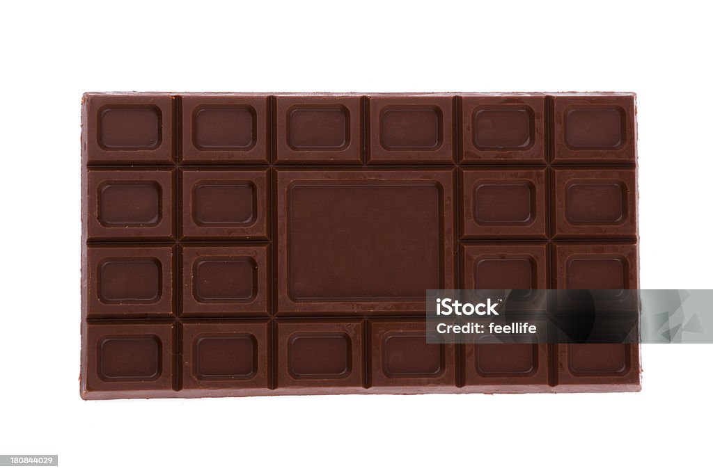 Cioccolato isolato su sfondo bianco - Foto stock royalty-free di A forma di blocco
