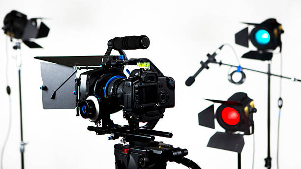 istock DSLR video camera with lights and color gels 180844464