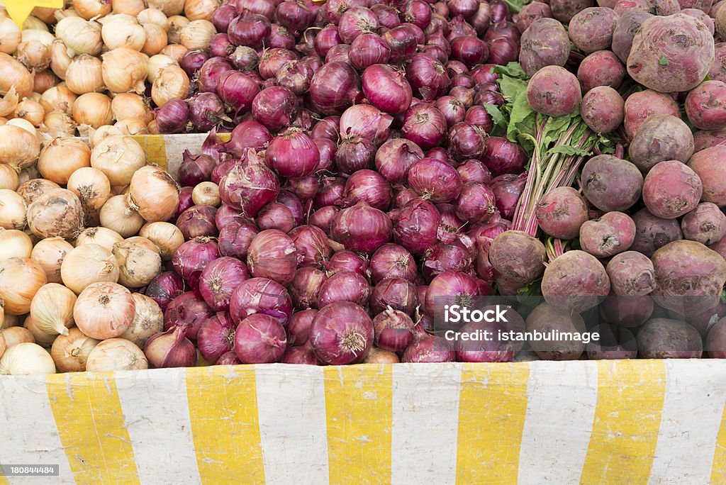 Onions at the farmers market Agricultural Fair Stock Photo