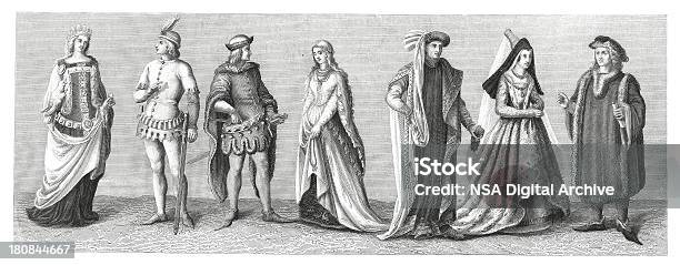 서부극 ﾀｯｷｴ 입기독일 프랑스 등 14세기에 대한 스톡 벡터 아트 및 기타 이미지 - 14세기, 패션, 백인종