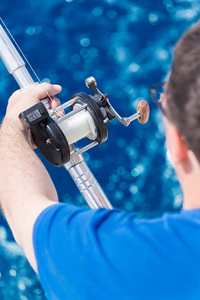 istock Fishing at beautiful blue sea 180844886