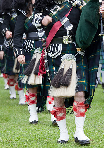 istock Bagpipe Players in a Marching Band, Scotland 180845002