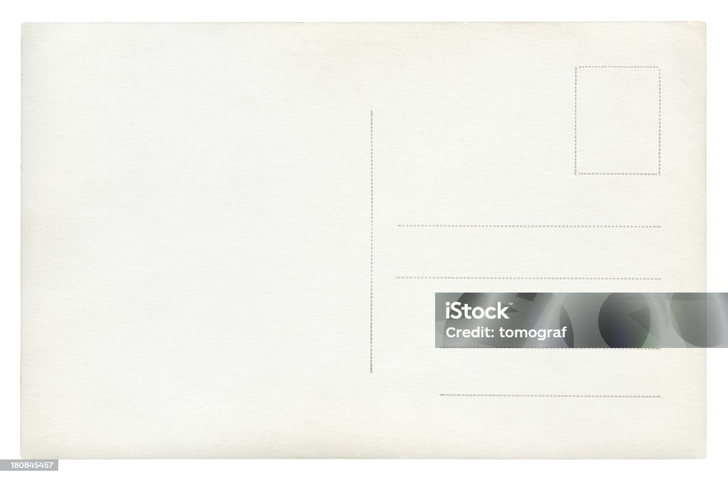 Cartolina postale vuoto isolato (percorso clip inclusa) - Foto stock royalty-free di Cartolina postale
