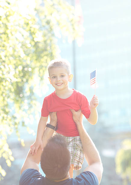 istock Fourth of July father and son fun. 180845507