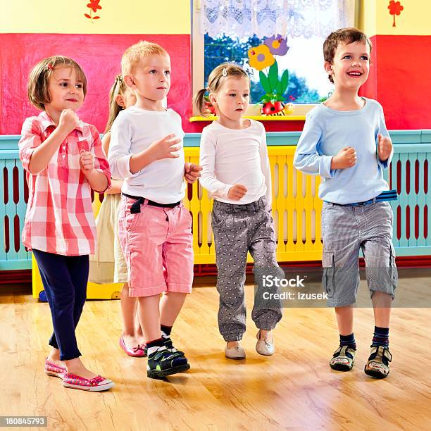Children In Nursery School Stock Photo - Download Image Now - Dancing, Preschool, Child