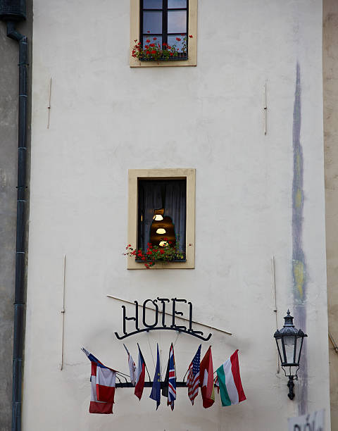 istock European hotel at twilight 180845870