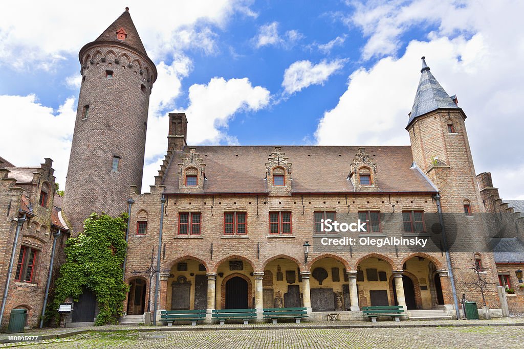 Medieval arquitetura de Bruges. - Royalty-free Antigo Foto de stock