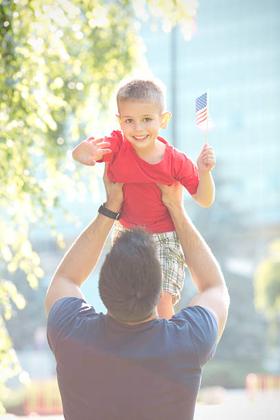 istock Fourth of July father and son fun. 180845980