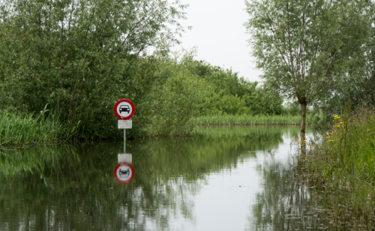 Flooded traffic sign