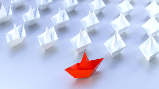 istock Paper boat and leadership concept. 1808471390