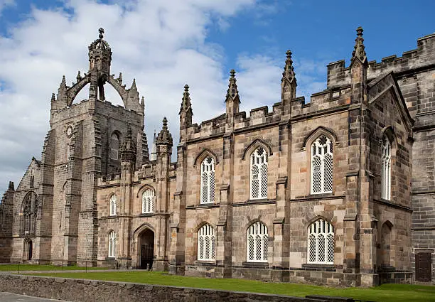 "Founded in 1495 and completed early in the 16th Century, the University of Aberdeen was the 3rd in Scotland and the 5th in the United Kingdom.  This image shows King's College and the Imperial Crown of the Chapel (actually a reproduction - the original was destroyed in 1633).More images of the chapel and college:"