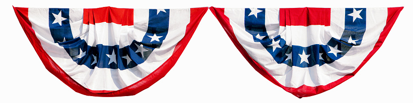 Happy Independence day concept made from American flag on white wooden background.